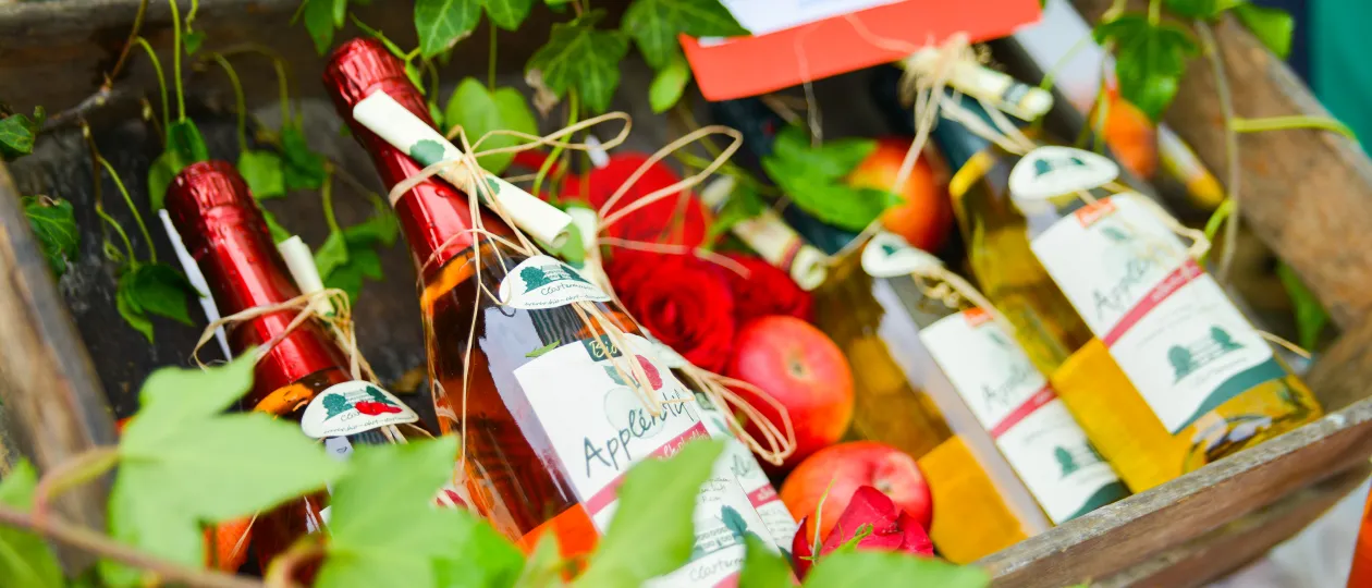 Präsentationskorb der Genussregion Niederrhein zur Veranstaltung Frühlingsfest