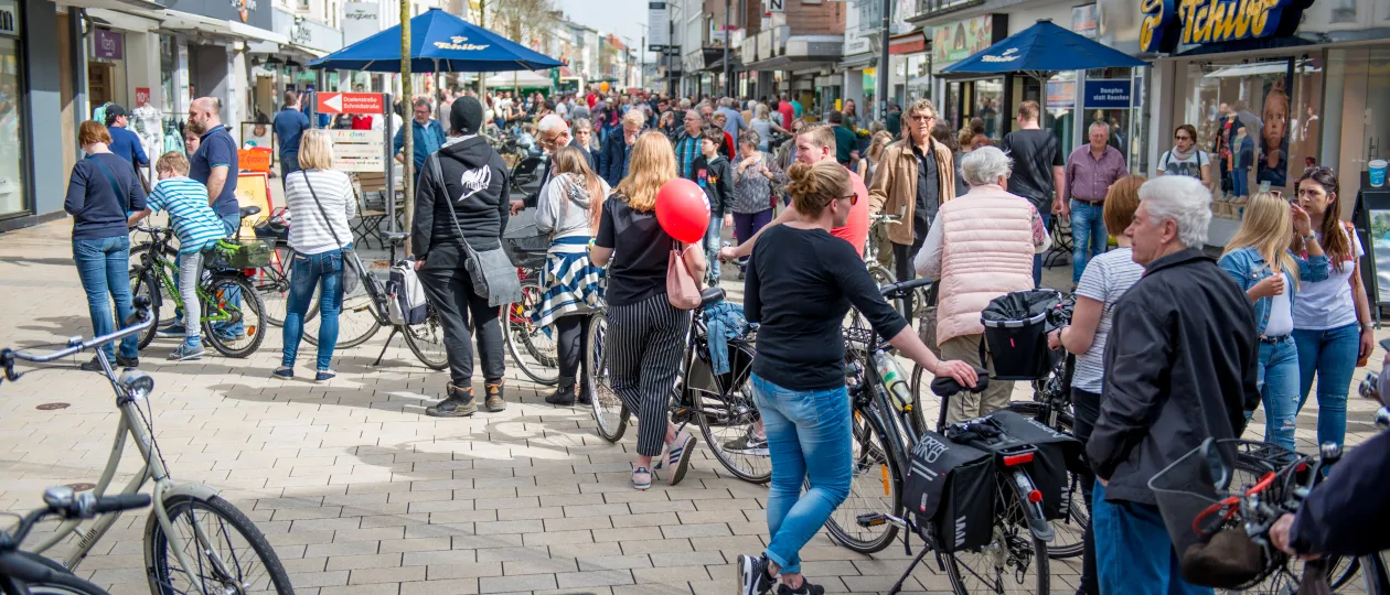Der Fahrradaktionstag in der Weseler Innenstadt im Rahmen der Veranstaltung Frühlingsfest