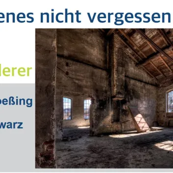 Ausstellungshinweis auf Fotoausstellung im Stadtwerke Wasserturm